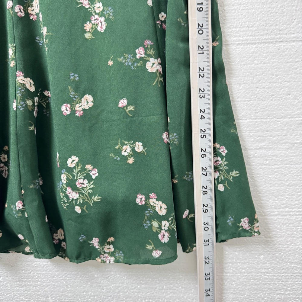 Abercrombie & Fitch Forest Green Floral Long Sleeve Mini Dress - Picture 9 of 11